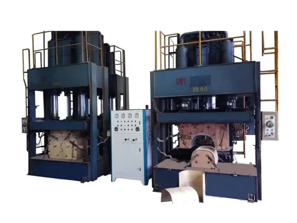 high frequency plywood shape forming press